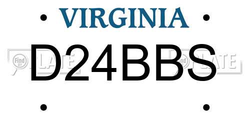 D24BBS Virginia License Plate