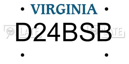 D24BSB Virginia License Plate