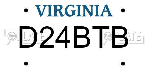 D24BTB Virginia License Plate