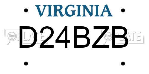 D24BZB Virginia License Plate