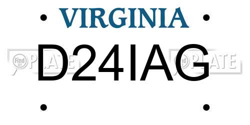 D24IAG Virginia License Plate