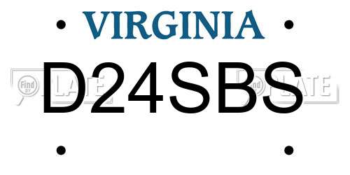 D24SBS Virginia License Plate