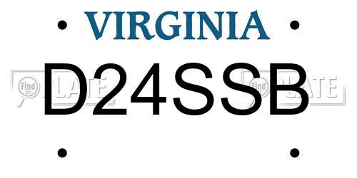 D24SSB Virginia License Plate