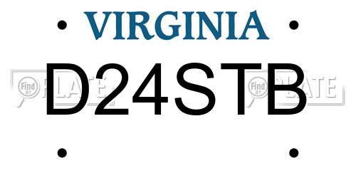 D24STB Virginia License Plate
