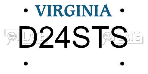 D24STS Virginia License Plate