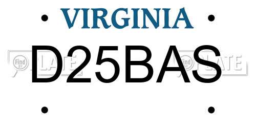 D25BAS Virginia License Plate