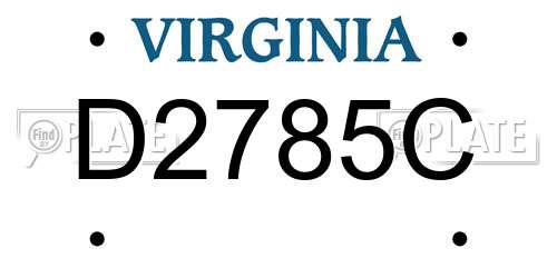 D2785C Virginia License Plate
