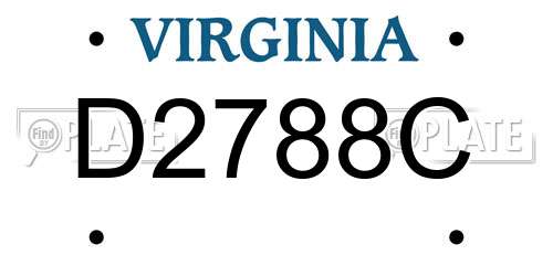 D2788C Virginia License Plate