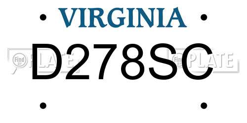 D278SC Virginia License Plate