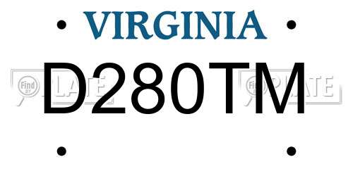 D280TM Virginia License Plate