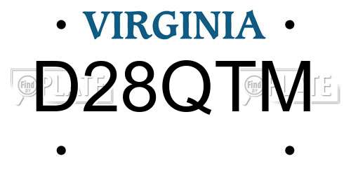 D28QTM Virginia License Plate