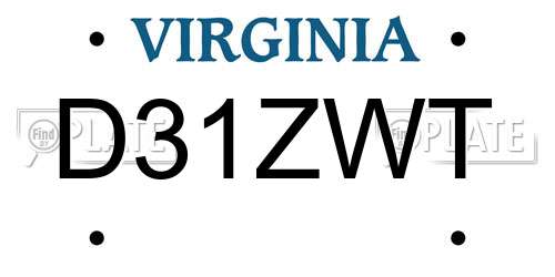 D31ZWT Virginia License Plate