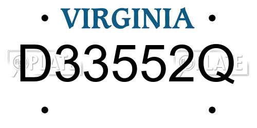 D33552Q Virginia License Plate