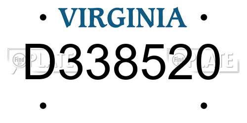 D338520 Virginia License Plate