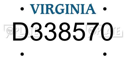 D338570 Virginia License Plate