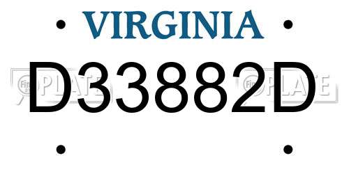 D33882D Virginia License Plate