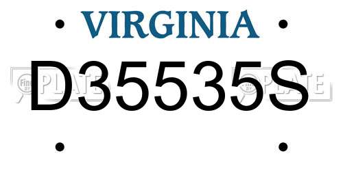 D35535S Virginia License Plate