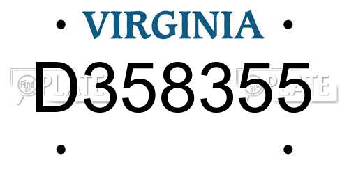 D358355 Virginia License Plate