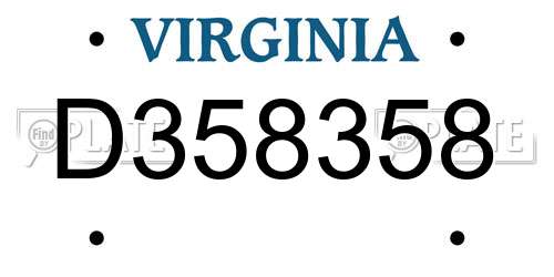 D358358 Virginia License Plate