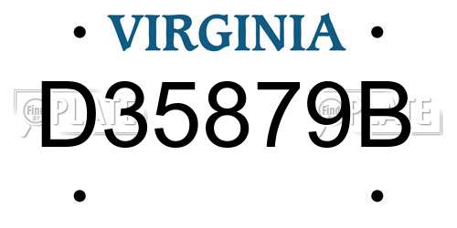 D35879B Virginia License Plate