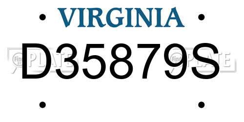 D35879S Virginia License Plate