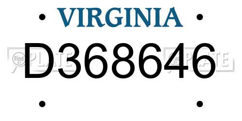 D368646 Virginia License Plate