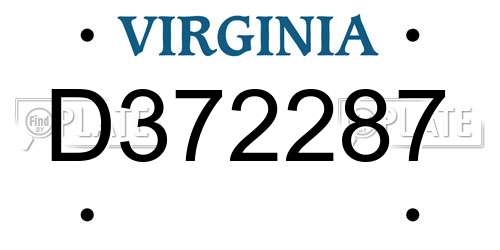 D372287 Virginia License Plate