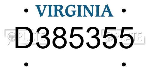 D385355 Virginia License Plate