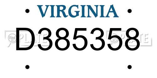 D385358 Virginia License Plate