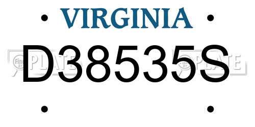 D38535S Virginia License Plate