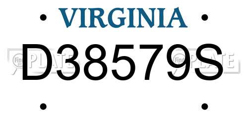 D38579S Virginia License Plate