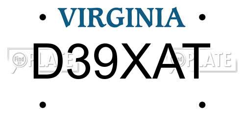 D39XAT Virginia License Plate