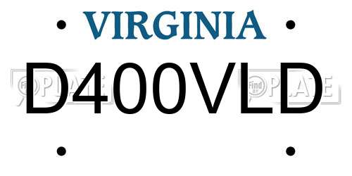 D400VLD Virginia License Plate