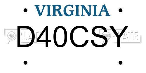 D40CSY Virginia License Plate