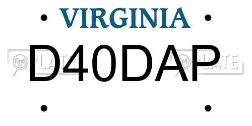 D40DAP Virginia License Plate