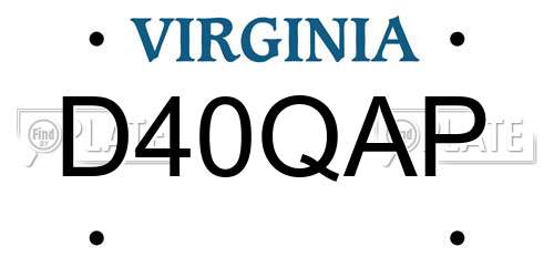 D40QAP Virginia License Plate