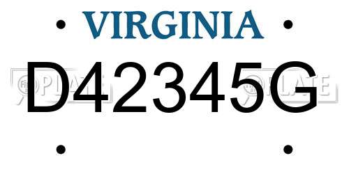 D42345G Virginia License Plate