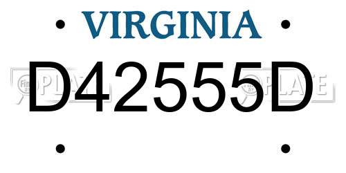 D42555D Virginia License Plate