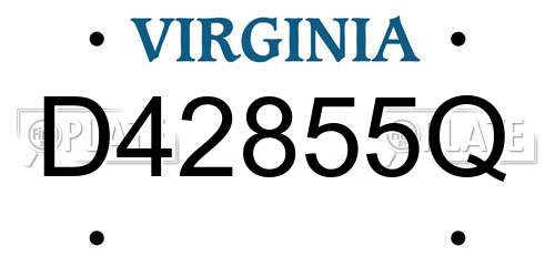 D42855Q Virginia License Plate