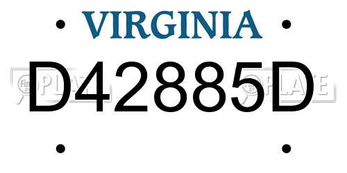 D42885D Virginia License Plate