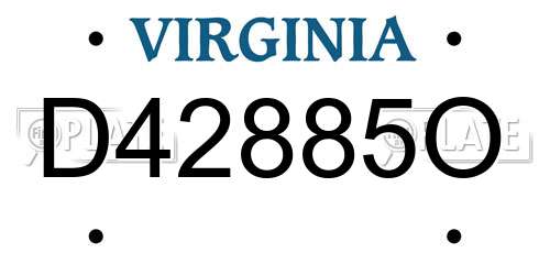 D42885O Virginia License Plate