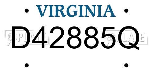 D42885Q Virginia License Plate