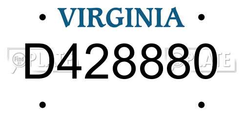 D428880 Virginia License Plate