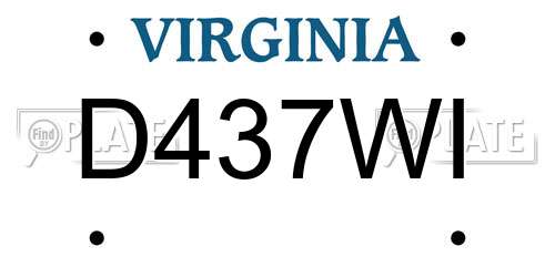 D437WI Virginia License Plate