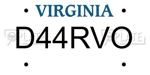 D44RVO Virginia License Plate