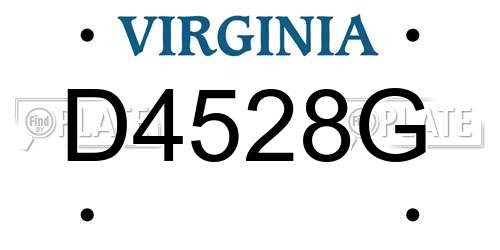 D4528G Virginia License Plate
