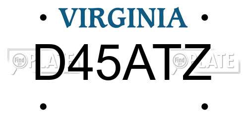 D45ATZ Virginia License Plate