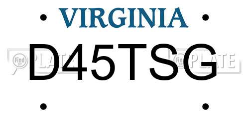 D45TSG Virginia License Plate