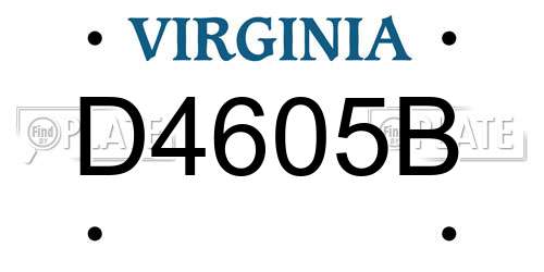 D4605B Virginia License Plate