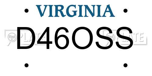 D46OSS Virginia License Plate
